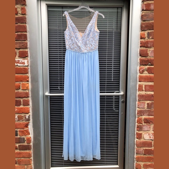 David's Bridal Dresses & Skirts - Lace Detail Light Blue Bridesmaid/Prom Dress